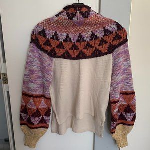 Used Free People Top (Beige / Multi)